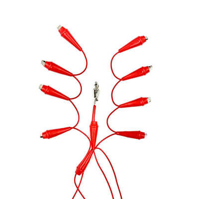 Multi-Function Alligator Clip Test Lead Set | 8-Way Red High-Conductivity Wire