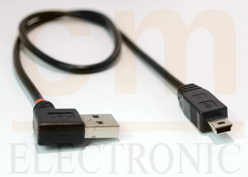 USB type A Male (Left angle) to Mini B Cable